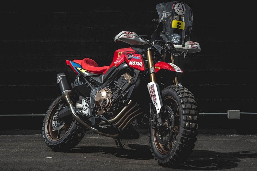 还真敢干本田cb650r改装大赛作品将街车改装成拉力车