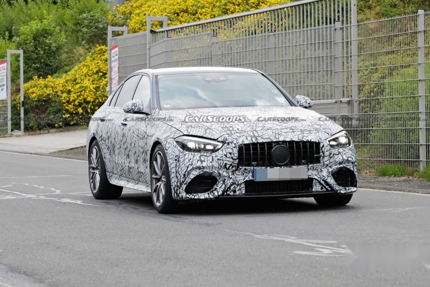 搭载四缸混动引擎 amg c63车型谍照曝光