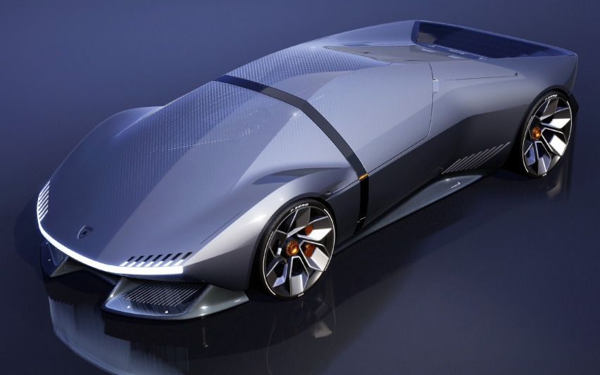 兰博基尼纯电动单座概念车亮相 复古未来派设计