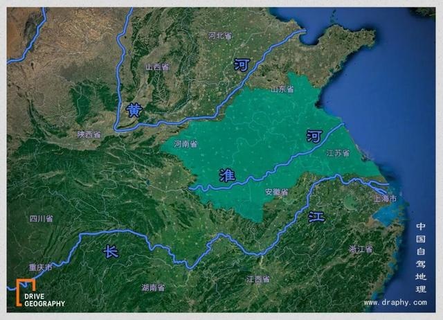 淮河流域示意图,图by《中国自驾地理》在这一片区域内,淮河流域发展