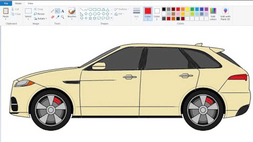 不用photoshop汽车爱好者用微软画图工具绘制汽车