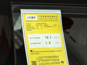 2021款星云版 工信部油耗标示