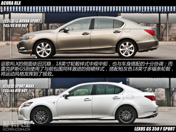 謳歌RLX靜態(tài)對(duì)比雷克薩斯GS350 F Sport