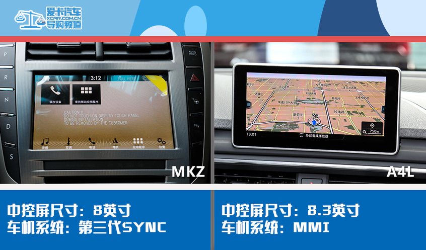 MKZ对比A4L：车机系统对比