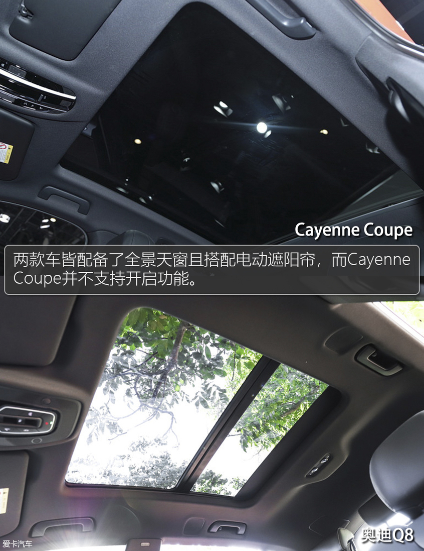 卡宴Coupe對比Q8