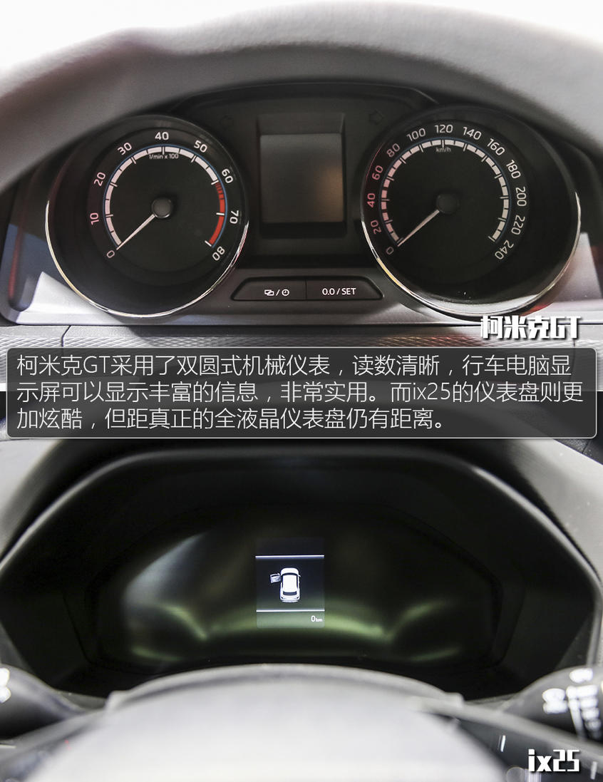 柯米克GT對比ix25：內飾對比
