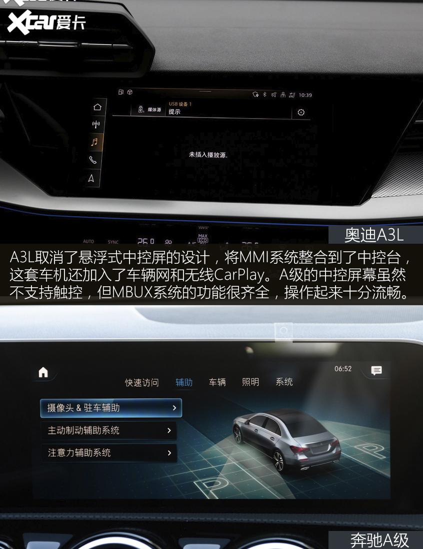 奧迪A3L對比奔馳A級