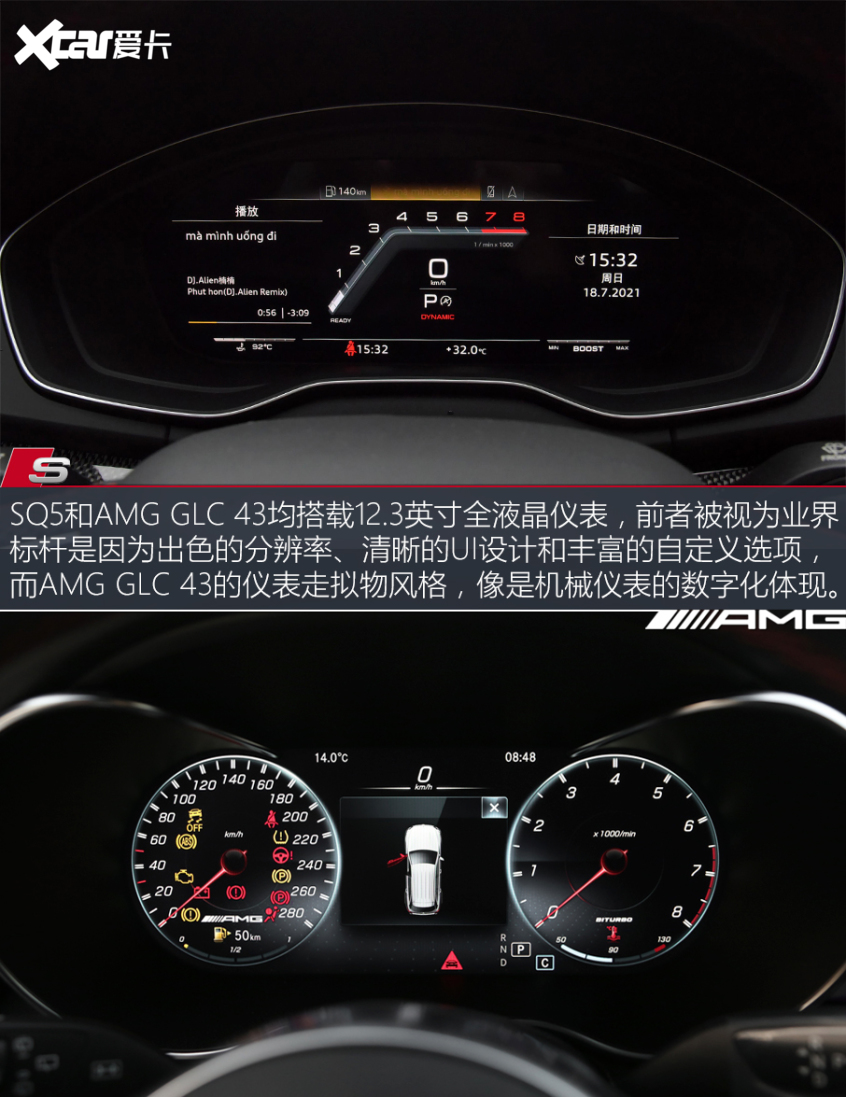 奧迪SQ5對比奔馳AMG GLC 43