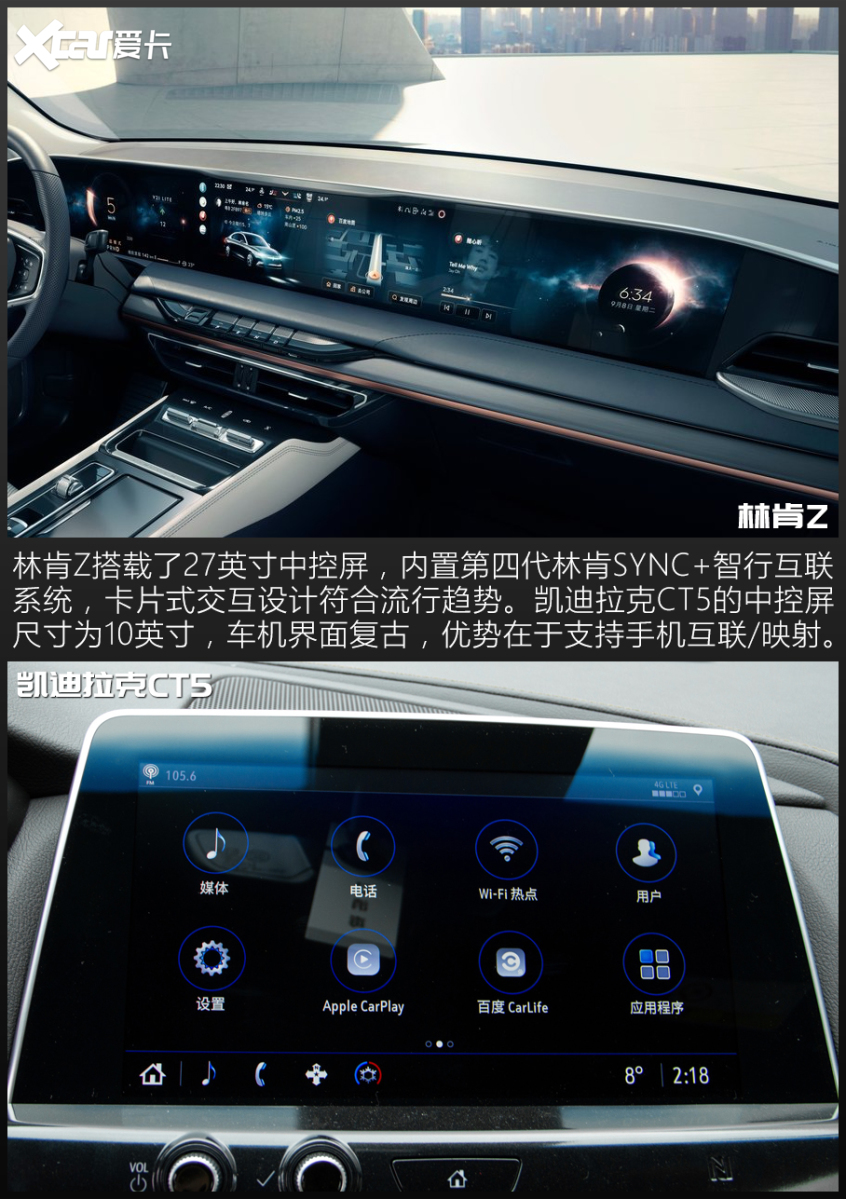林肯Z對比凱迪拉克CT5