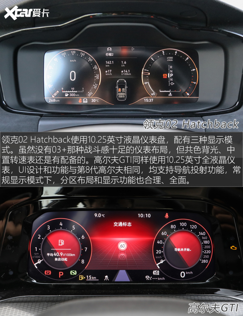 領克02 Hatchback對比第8代高爾夫GTI