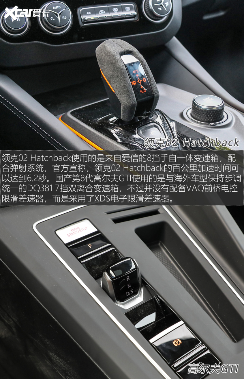 領克02 Hatchback對比第8代高爾夫GTI