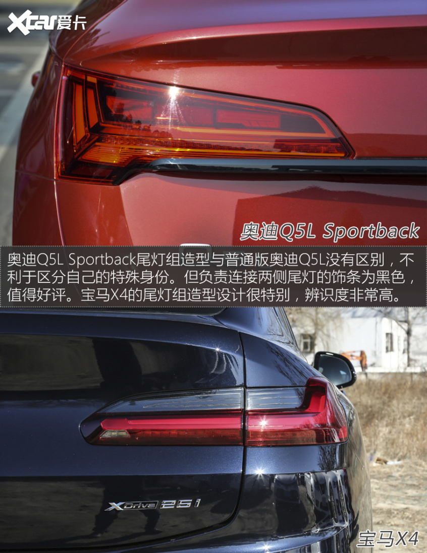 奥迪Q5L Sportback对比宝马X4