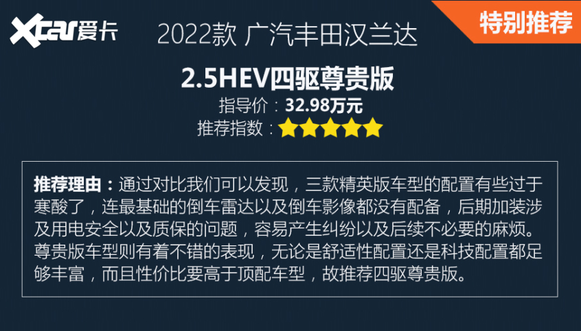 廣汽豐田2021款漢蘭達 雙擎