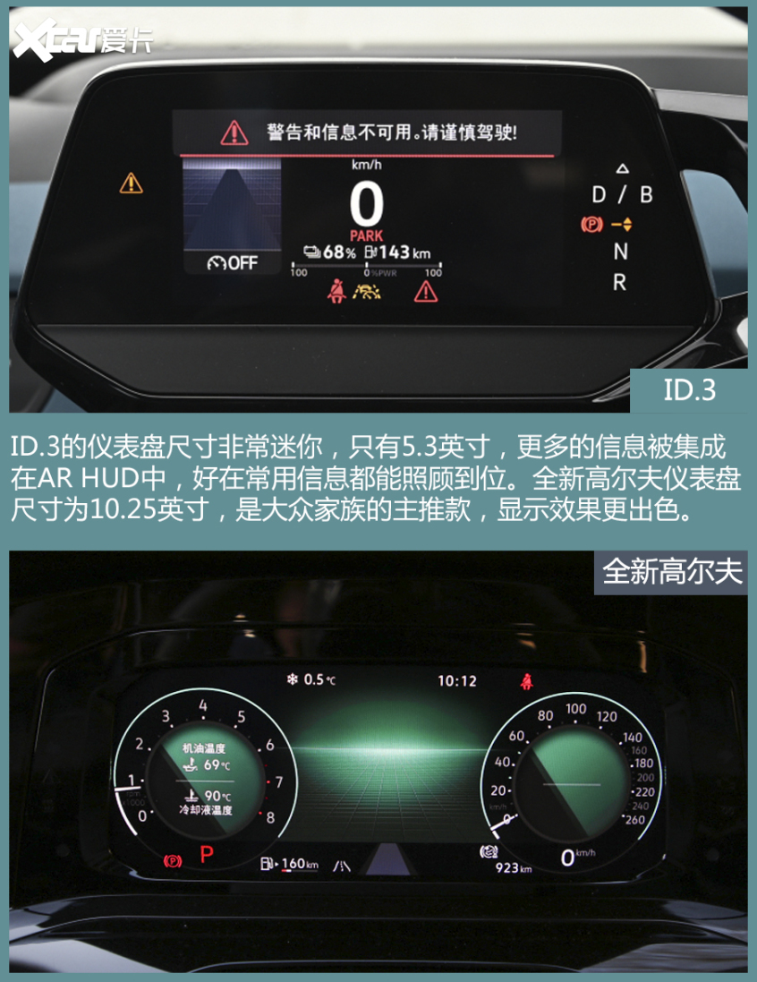 ID.3对比高尔夫