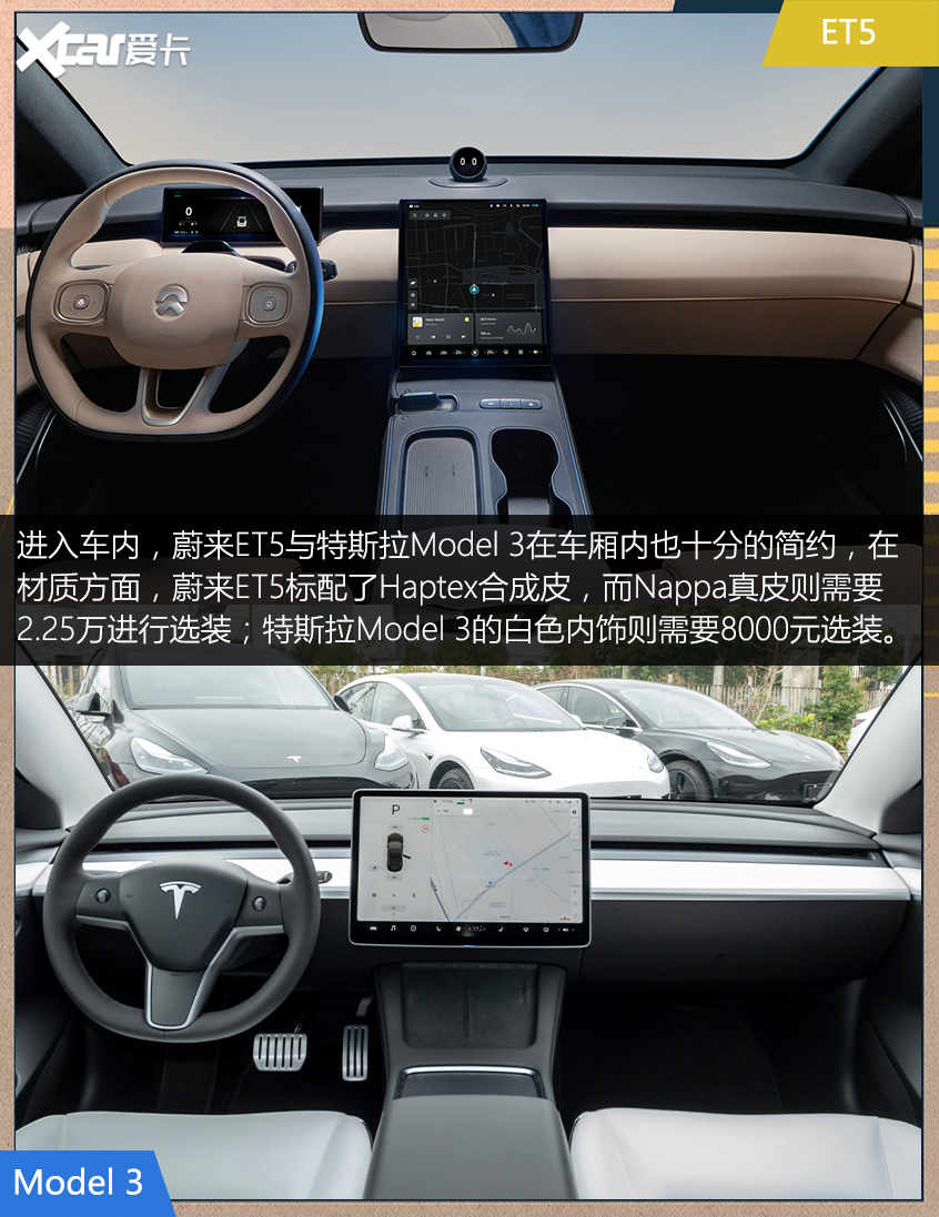蔚來ET5對比特斯拉Model 3