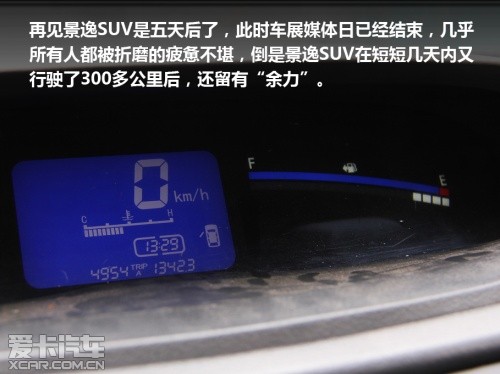 景逸SUV油耗測試報告