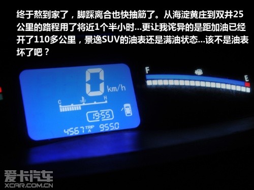 景逸SUV油耗測試報告