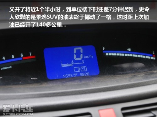 景逸SUV油耗測試報告