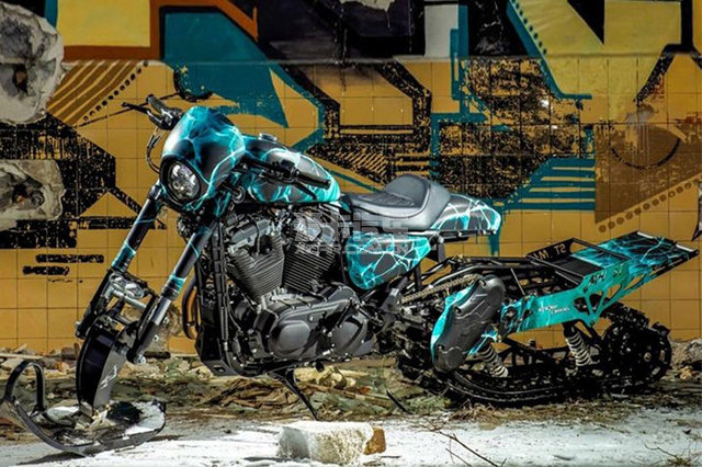 【图文】巡航车变身雪地摩托 哈雷XL1200 CX