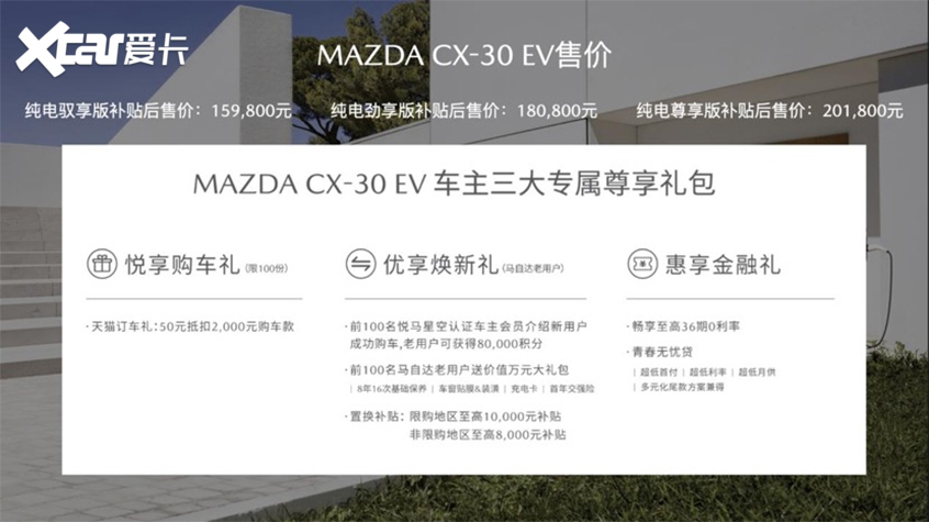 马自达CX-30 EV上市 补贴后15.98万元起