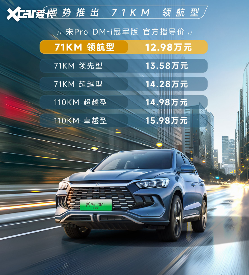 宋Pro DM-i冠军版 71km 领航型