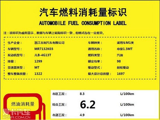 帝豪EC7 1.3T车型曝光