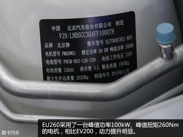 圖解北汽新能源EU260