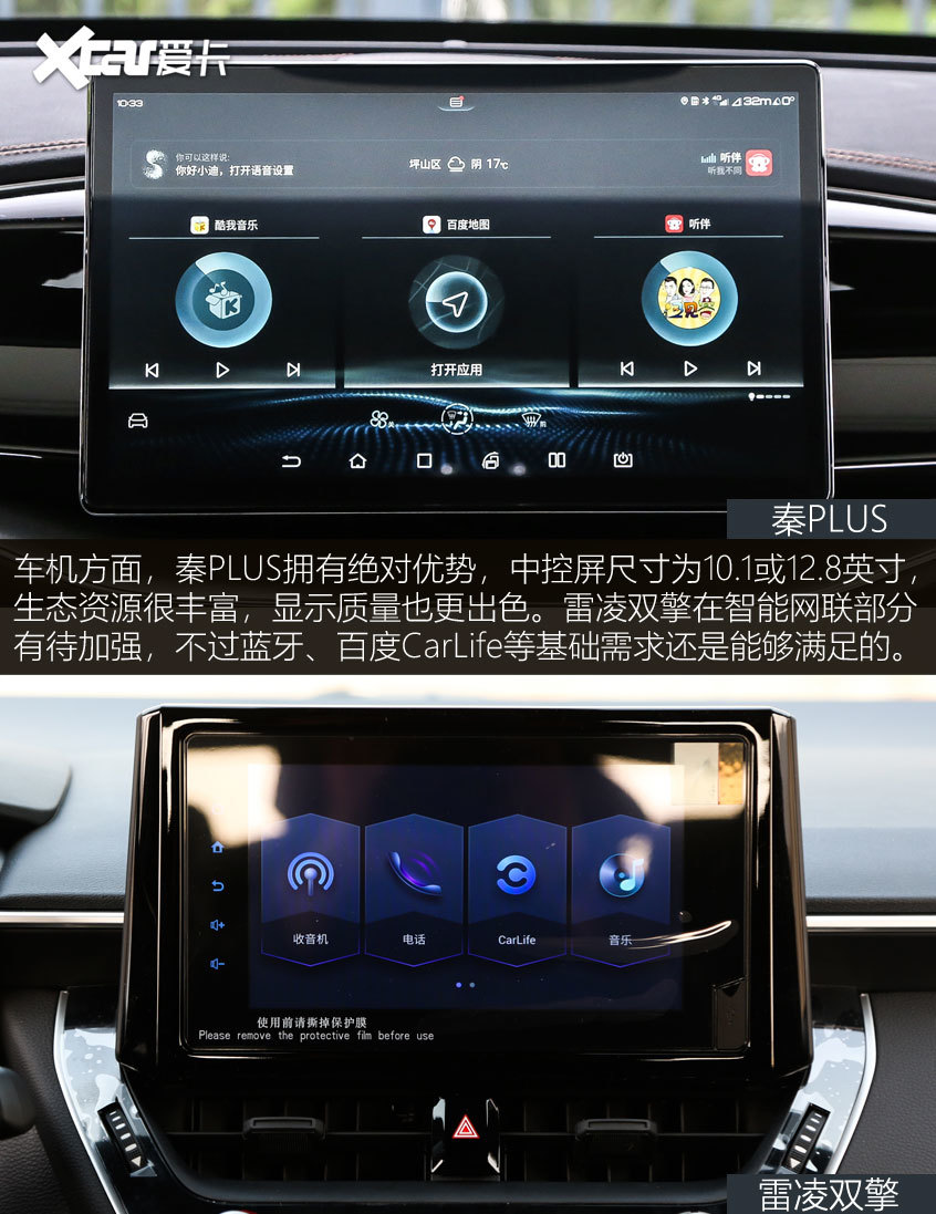 秦PLUS對(duì)比雷凌雙擎