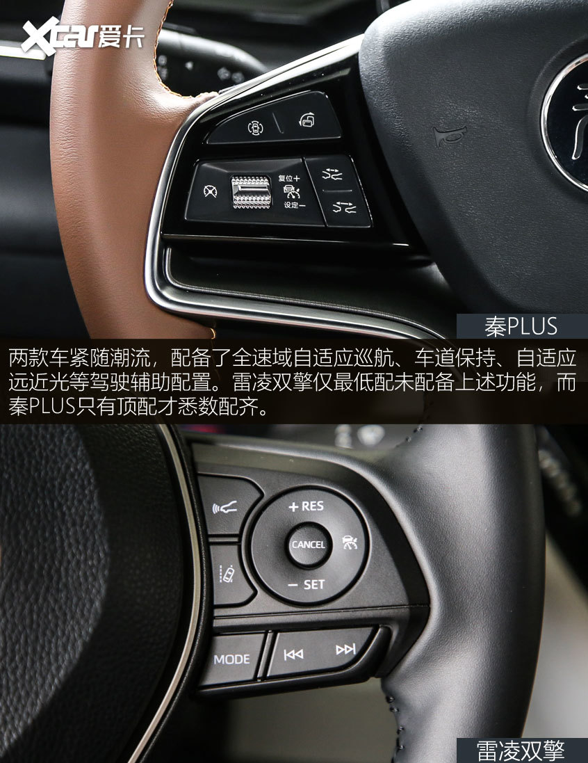 秦PLUS對(duì)比雷凌雙擎