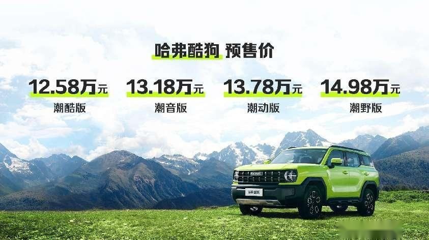 12.58万起，哈弗酷狗预售价格揭晓，共发布四个配置！
