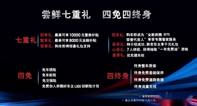 全新第三代奔腾B70正式上市 售价9.99-13.99万元