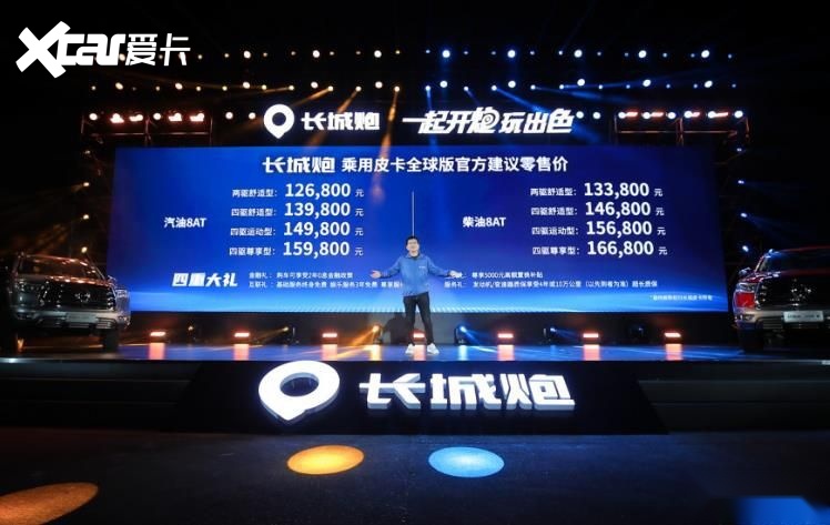 长城炮乘用皮卡全球版，12.68万起配2.0T+采埃孚8AT