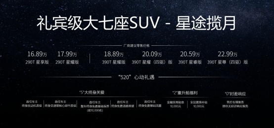 16.89万元起，中国品牌大七座SUV—星途揽月官宣上市