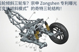 宗申新专利：后轮可倾斜三轮车