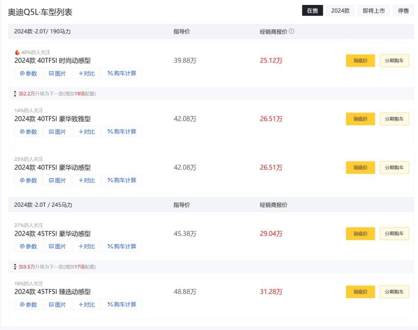 2025款奥迪Q5L即将上市 现款优惠力度大 等新款还是抄底现款？