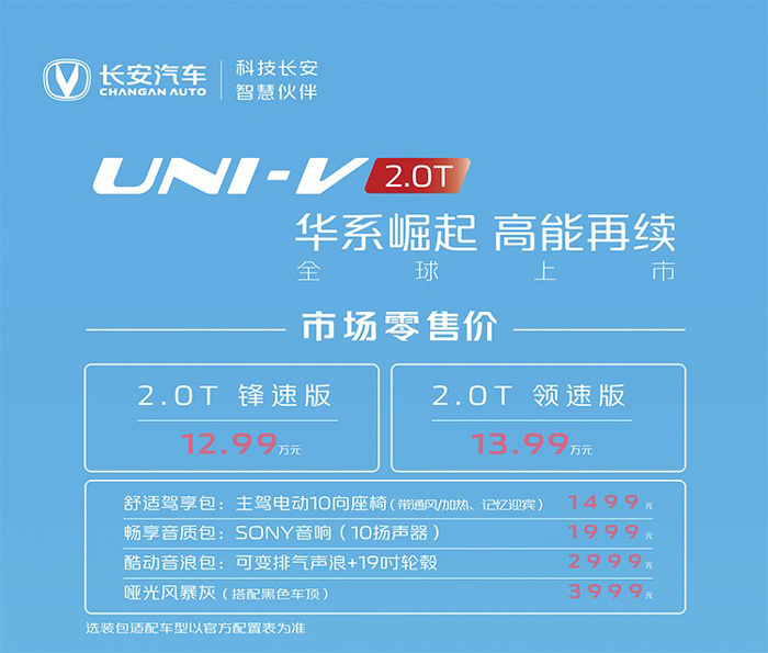 速度与激情 长安UNI-V 2.0T上市