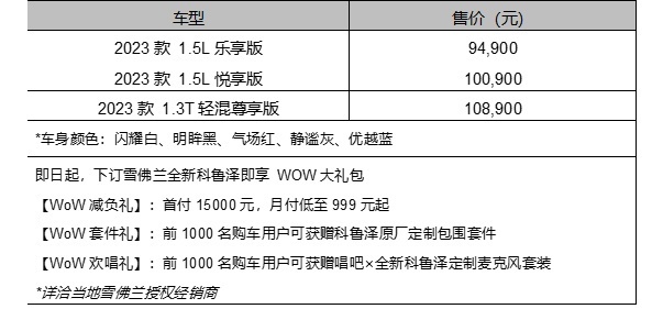 雪佛兰全新科鲁泽焕新上市 售价9.49万元起