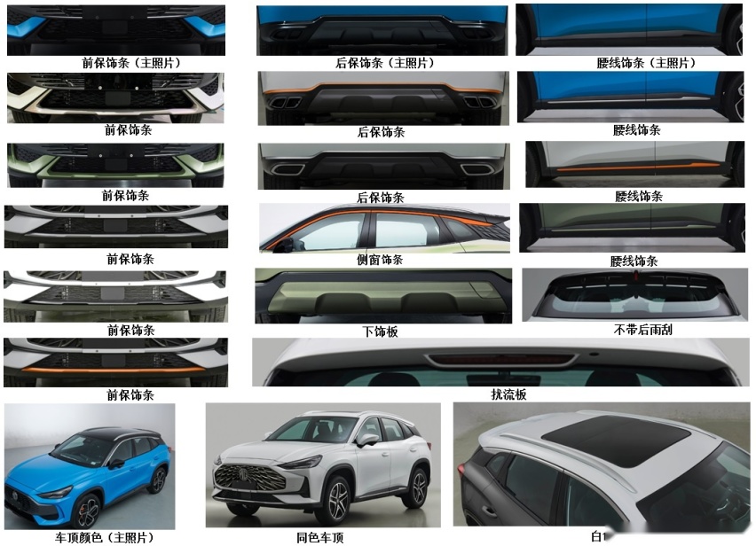定位低于领航，或定名为MG ONE，名爵全新SUV申报图曝光