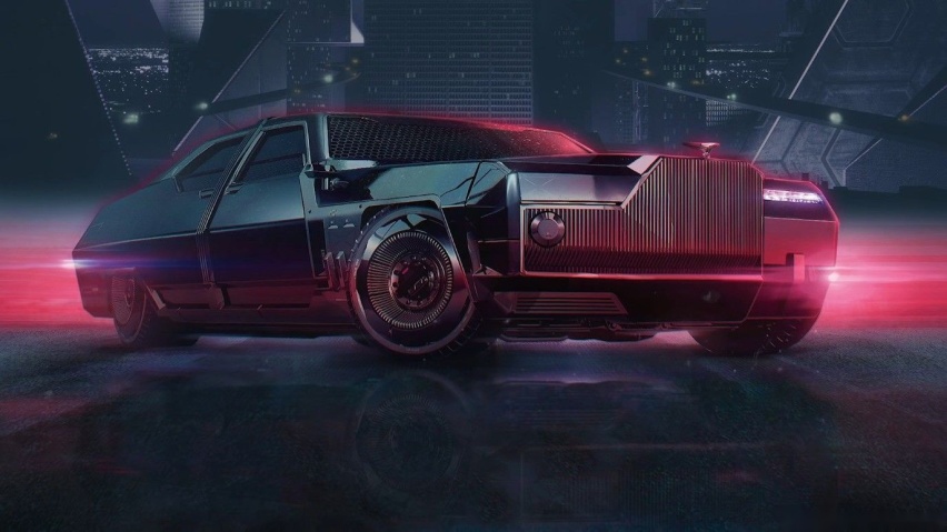劳斯莱斯幽灵渲染赛博朋克2077汽车效果图 又狂又野又迷人