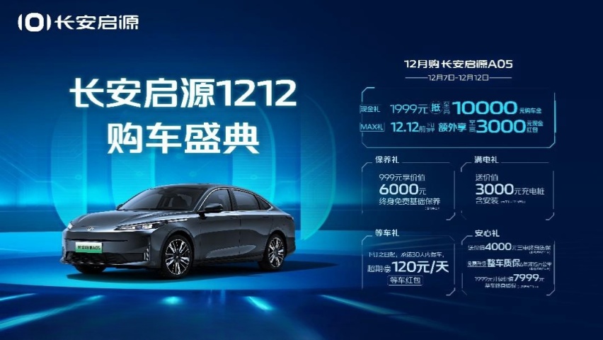 长安启源1212购车盛典开启，至高可享14000元现金红包！