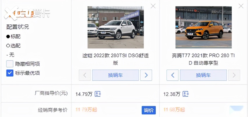 十万级SUV，大众途铠和奔腾T77 PRO，谁更胜一筹