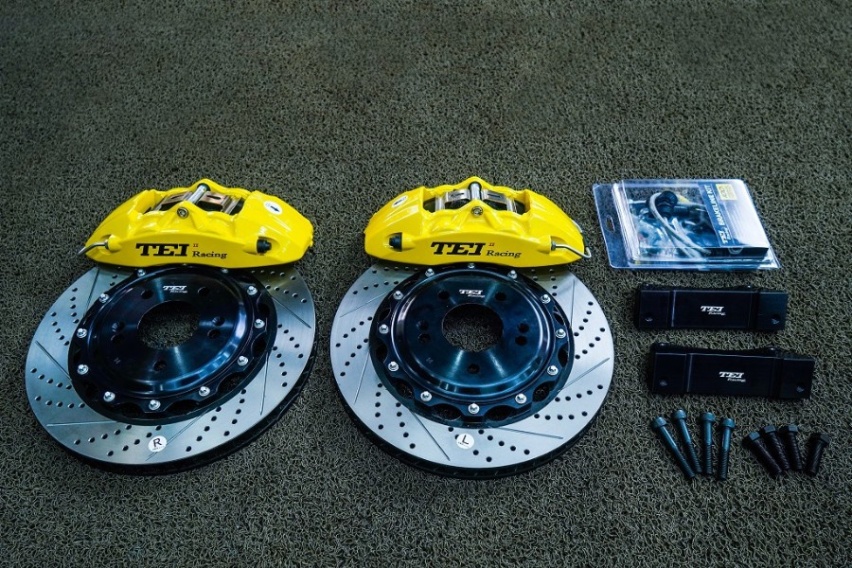 现代菲斯塔前轮刹车改装案例，升TEI Racing前P40NS刹车套装