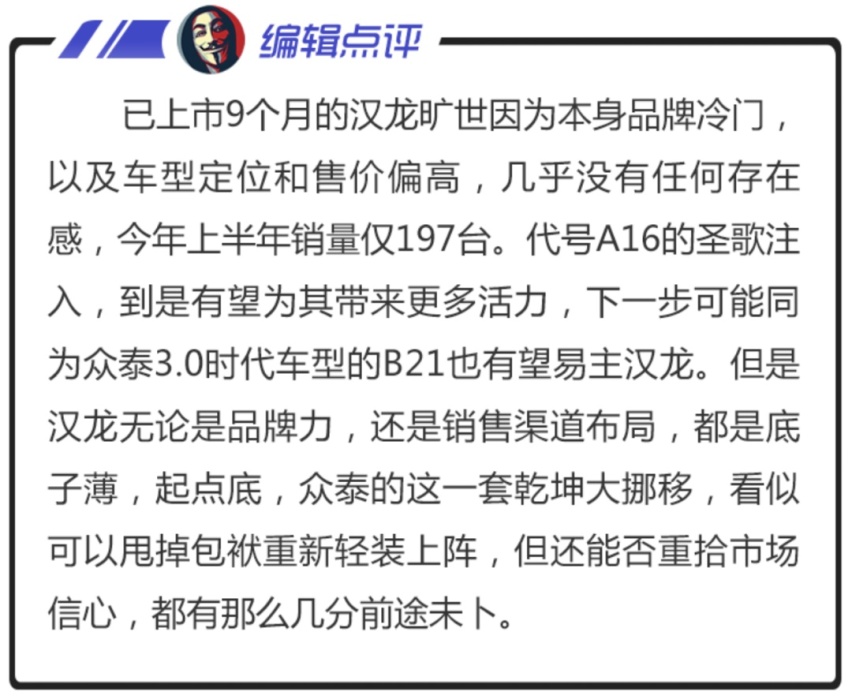 看个新车丨更名汉龙圣歌，众泰TS5完成乾坤大挪移