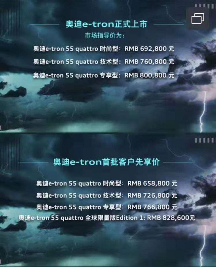 22.68万元起，奥迪e-tron和Q2L e-tron上市
