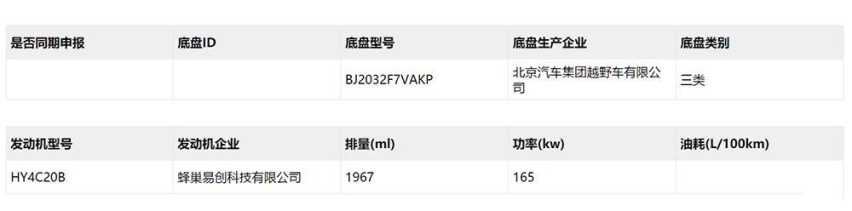 【80君快讯】换装长城2.0T 新北京BJ40 PLUS申报