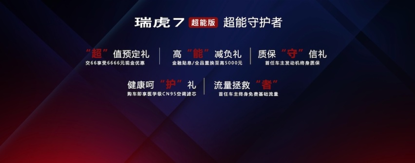 全系标配6安全气囊 奇瑞瑞虎7超能版上市售10.99万元起