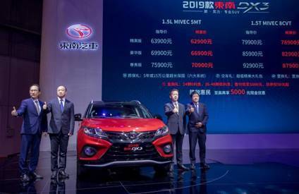 税惠价6.29万元起 2019款东南DX3颜值实力都在线