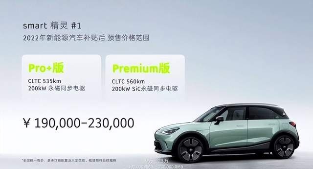 19万元起，软萌又英气，smart精灵#1开启预售，最大续航560km