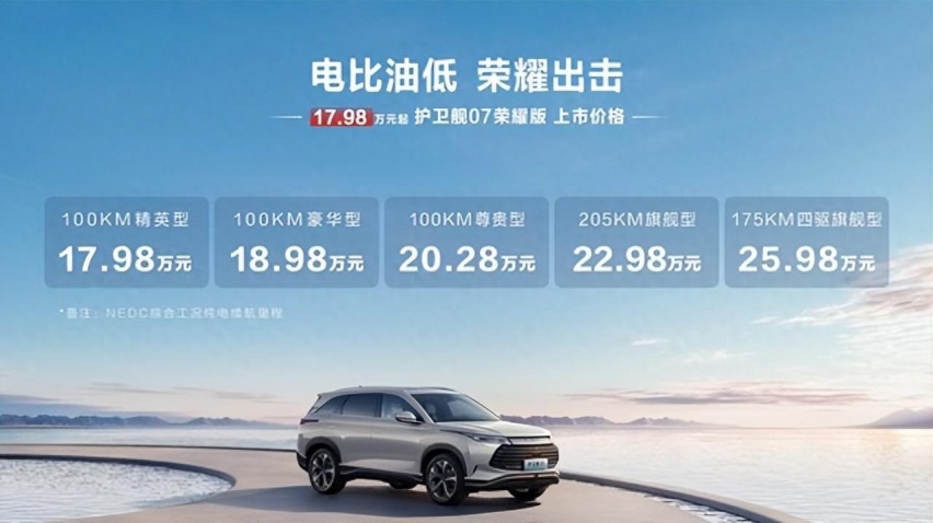 直降3万元,超值大五座超混SUV比亚迪护卫舰07荣耀版震撼登场!