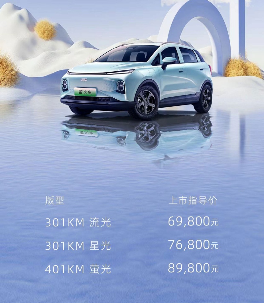 售6.98万起 价格下探 储物升级 吉利几何E萤火虫正式上市